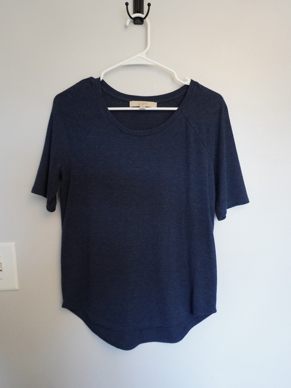 LOFT Navy Relaxed Scoop Neck Short Sleeve Tee